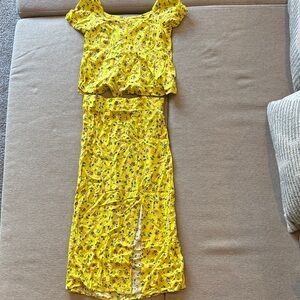 love, Fire Nordstrom Yellow Floral Two-Piece Girls' Dress Set